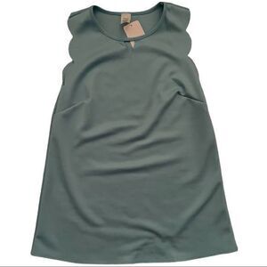 NWT Women's Scalloped Sleeveless Blouse Top Keyhole‎ Neck Turquoise Small